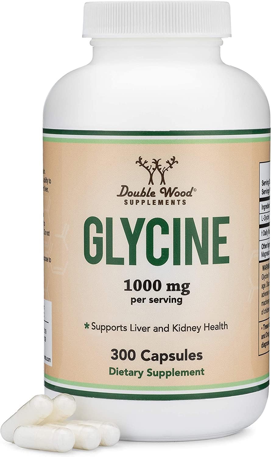 Glycine Supplement - 1,000mg Glycine Powder per Serving (300 Capsules) The Relaxing Amino Acid (Glicina) (Third Party Tested, Gluten Free, Non-GMO) by Double Wood Double Wood Supplements buy supplements canada