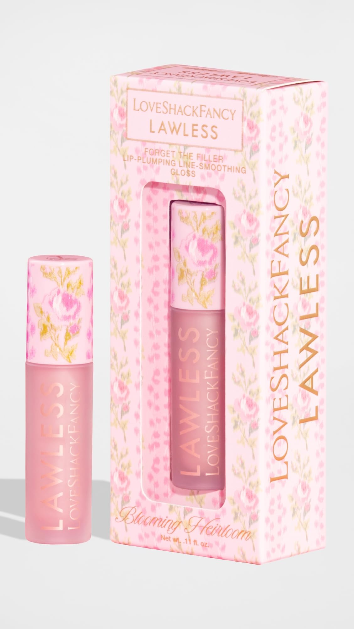 Lawless Women's x LoveShackFancy Forget The Filler Lip Plumping Gloss, Blooming Heirloom, Pink, 0.11 Ounce Lawless buy supplements canada