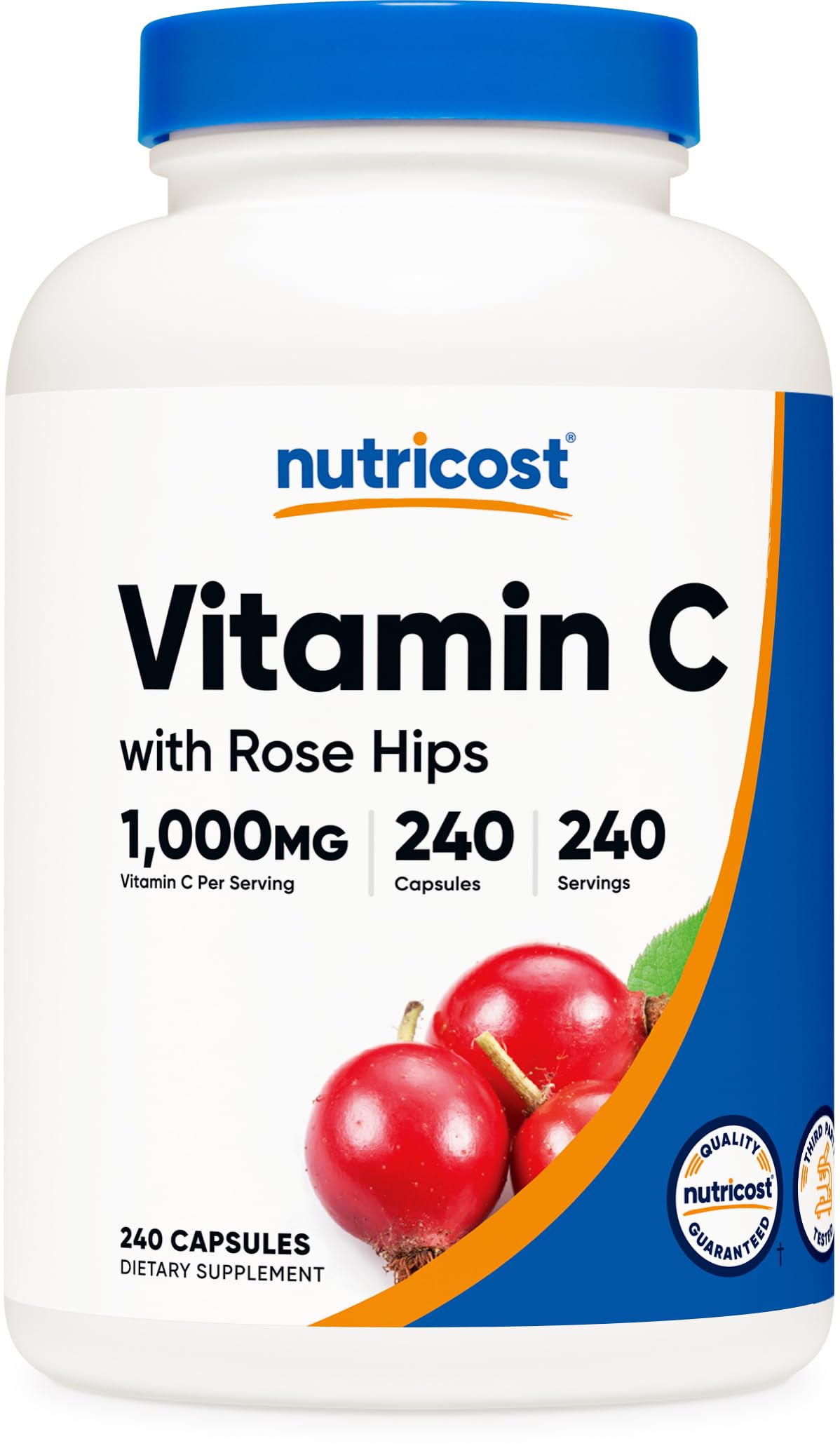 Nutricost Vitamin C with Rose Hips 1025mg, 240 Capsules - Vitamin C 1,000mg, Rose Hips 25mg, Premium Nutricost buy supplements canada
