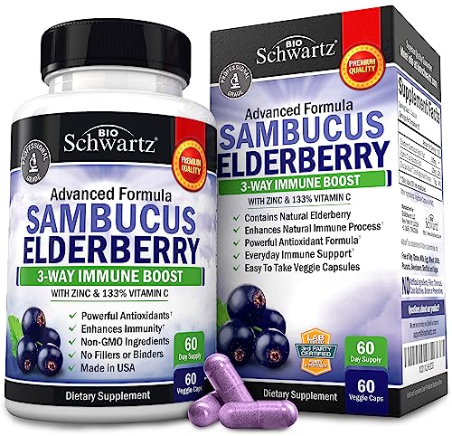 Elderberry with Zinc and Vitamin C for Adults - Immune Support Vitamins BioSchwartz buy supplements canada