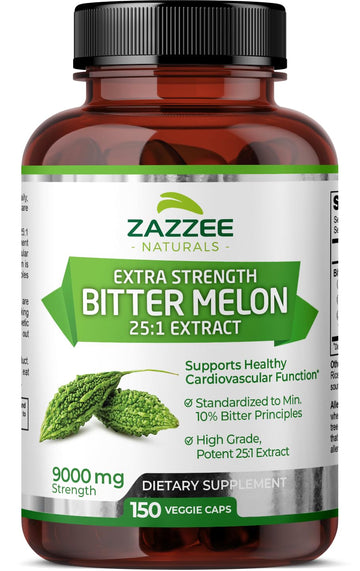 Zazzee Extra Strength Bitter Melon 25:1 Extract, 9000 mg Strength, 10% Bitter Principles Zazzee buy supplements canada