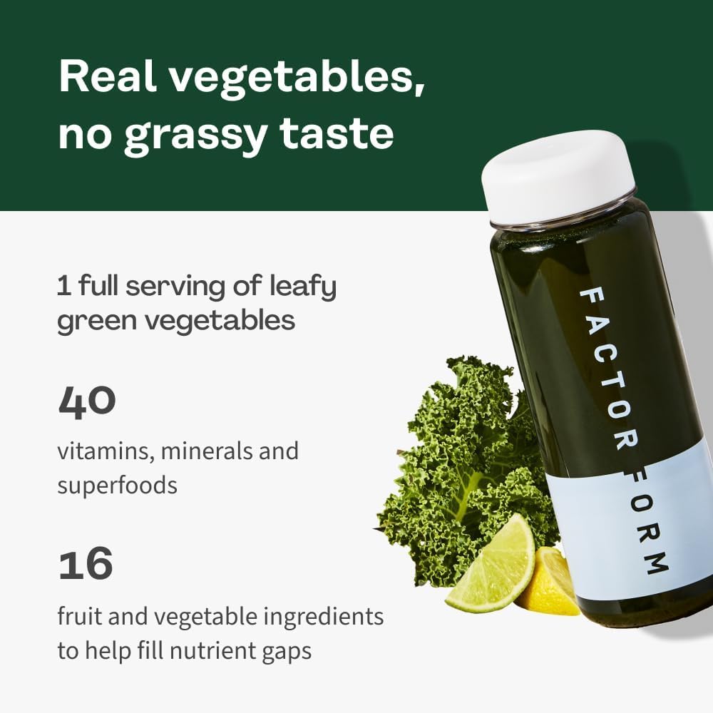 FACTOR FORM Daily Greens Superfood Powder | 5 Functional Blends for Gut Health, Energy & Immunity | Prebiotics, Probiotics, Adaptogens, B Vitamins (7 Servings, Individual Packets) FACTOR FORM buy supplements canada