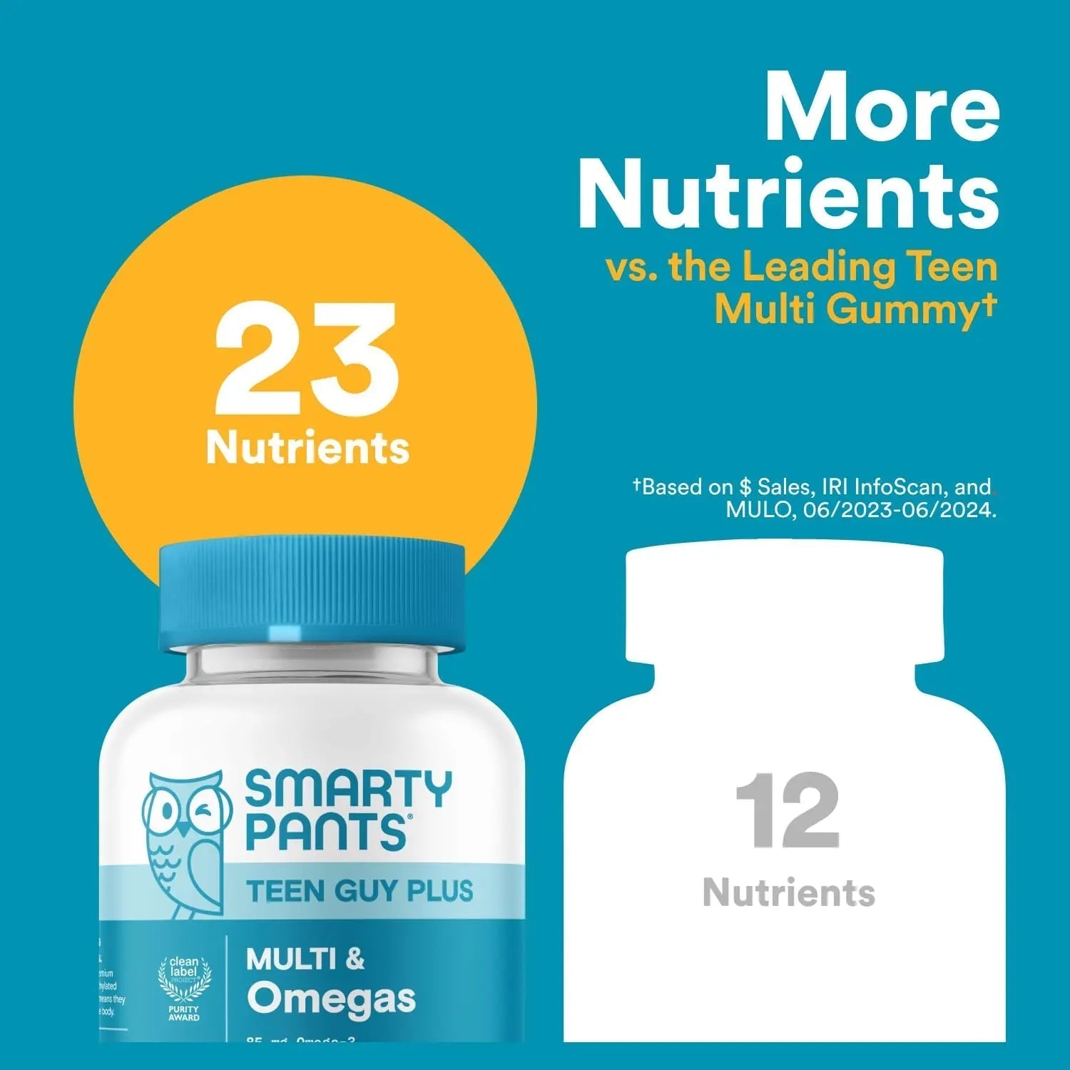 SmartyPants Teen Guy Multivitamin Gummies - Improved Formula: Omega 3 (DHA/EPA), Vitamin D3, C, Vitamin B12, B6, A, K & Zinc SmartyPants buy supplements canada