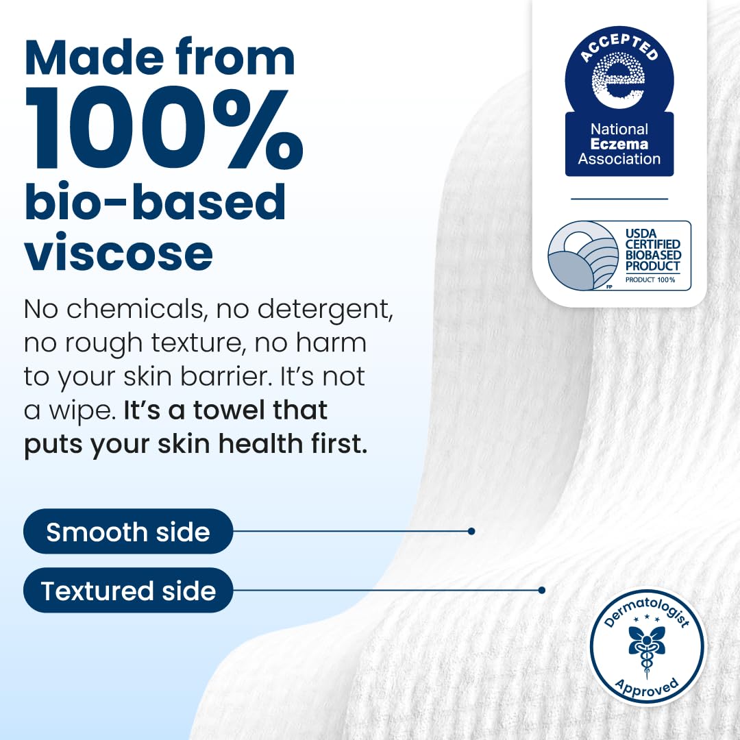 Clean Skin Club Clean Towels XL®, 100% USDA Biobased Face Towel, Disposable Face Towelette, Eczema Association Accepted, Makeup Remover Dry Wipes, Ultra Soft, 1 Pack, 50 Ct CLEAN SKIN CLUB buy supplements canada