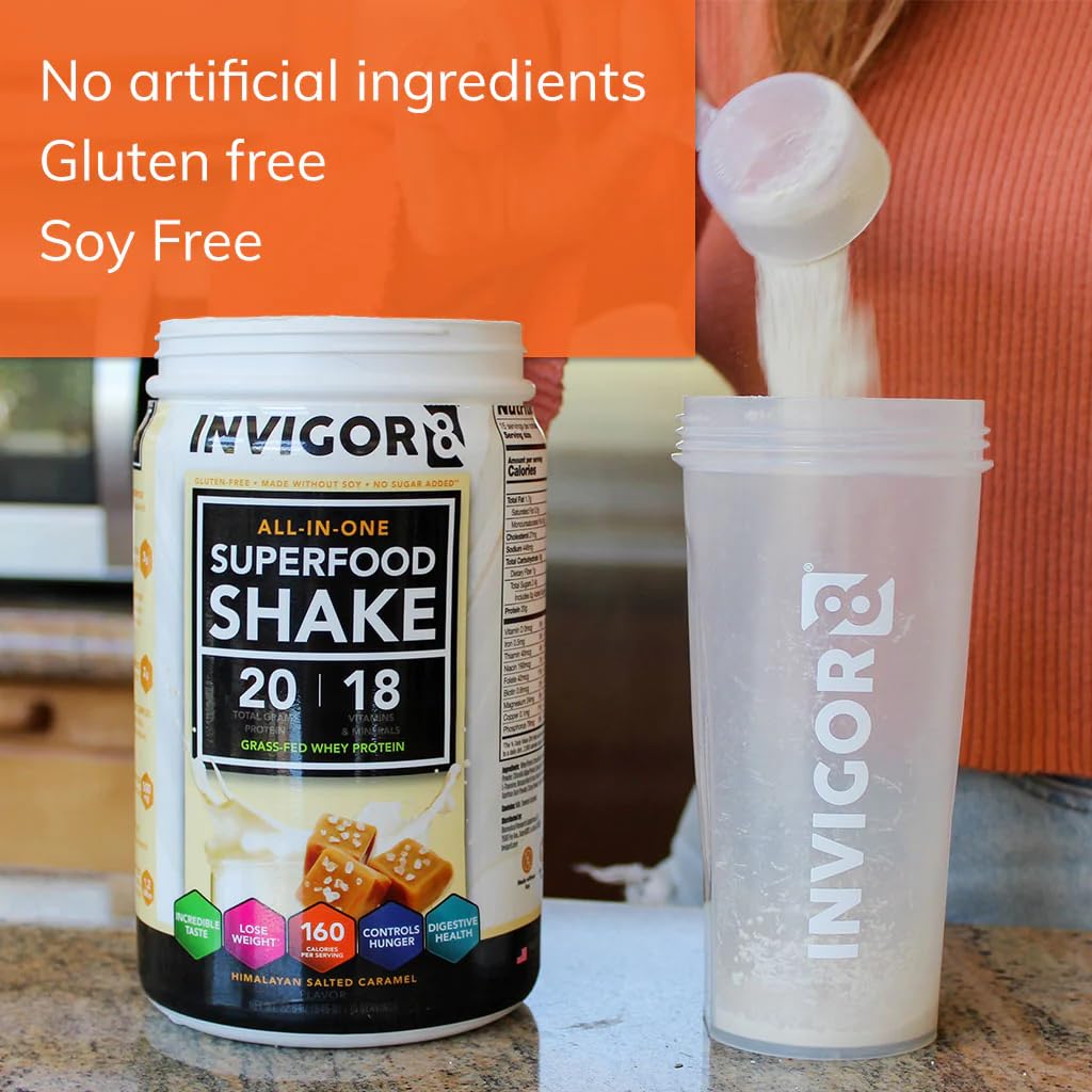 INVIGOR8 Superfood Grass Fed Whey Protein Isolate Shake Himalayan Salted Caramel INVIGOR8 buy supplements canada