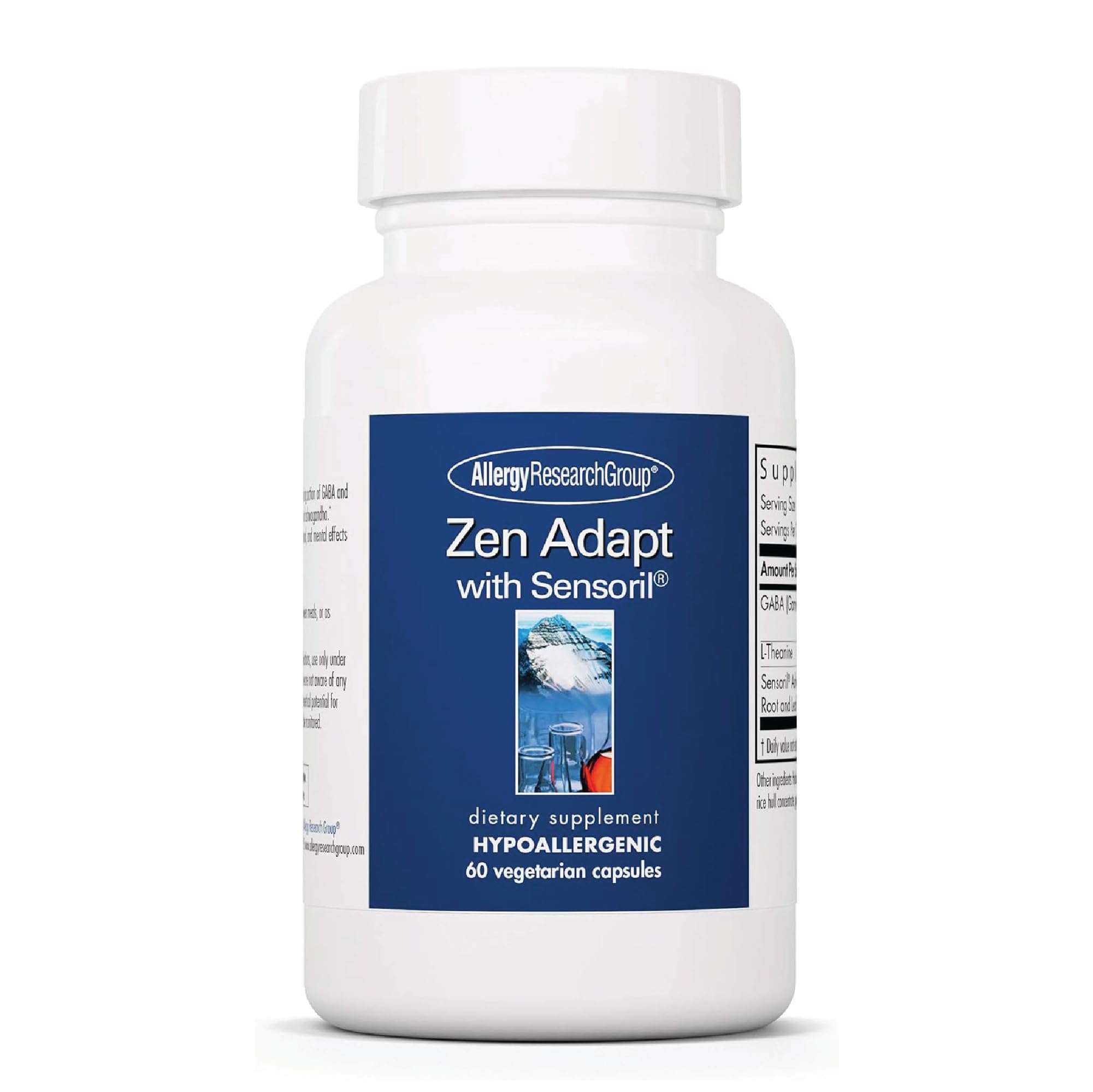 ARG Zen Adapt - 200 mg L-Theanine, 125 mg Ashwagandha & 550 mg GABA - Supports Stress Response and Calmness - Vegetarian Capsules - Hypoallergenic Formula - 30 Servings - 60 Capsules Allergy Research Group buy supplements canada