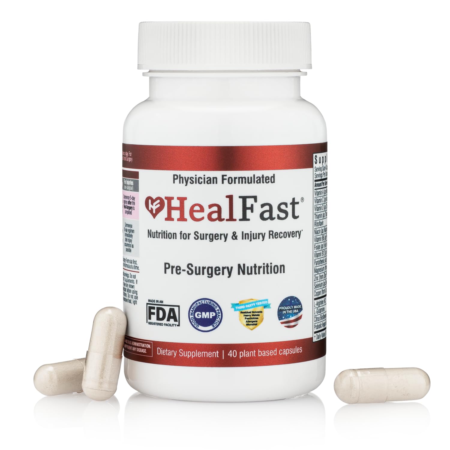 HealFast Surgery & Injury Recovery Supplement (Pre-Op): Quercetin, Probiotics Supplement for Wound, Liposuction, Tummy Tuck, and BBL Post Surgery Supplies HealFast buy supplements canada