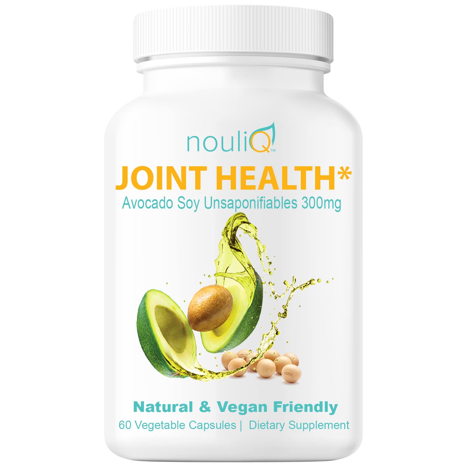 NOULIQ Natural & Vegan-Friendly Joint Health Supplement, Avocado Soy Unsaponifiables 300mg, Non-GMO, Free of Any Gluten, Artificial Colors or Flavors, Dairy and Shellfish, 60 Day Supply. NOULIQ buy supplements canada
