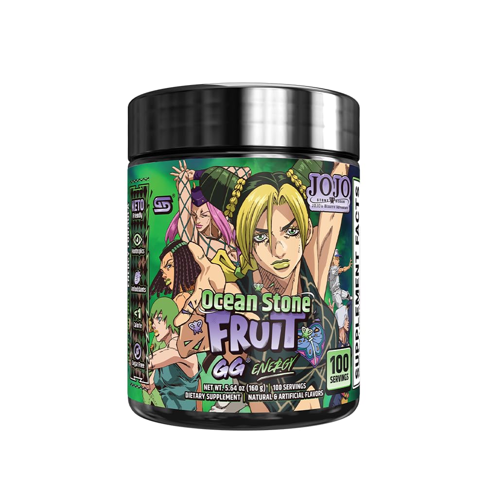 Gamer Supps GG Energy - JoJo's Ocean Stone Fruit (100 Servings) - Keto Friendly Gaming Energy and Nootropic Blend, Sugar Free + Organic Caffeine + Vitamins, Powder Drink Gamer Supps buy supplements canada