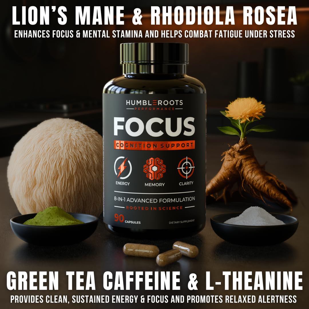 Advanced Nootropic Brain Supplement for Energy, Memory, & Focus | Lion's Mane, Caffeine, L-Theanine, and 5 Additional All-Natural Ingredients to Improve Cognitive Health (90 Capsules) HUMBLEROOTS PERFORMANCE buy supplements canada