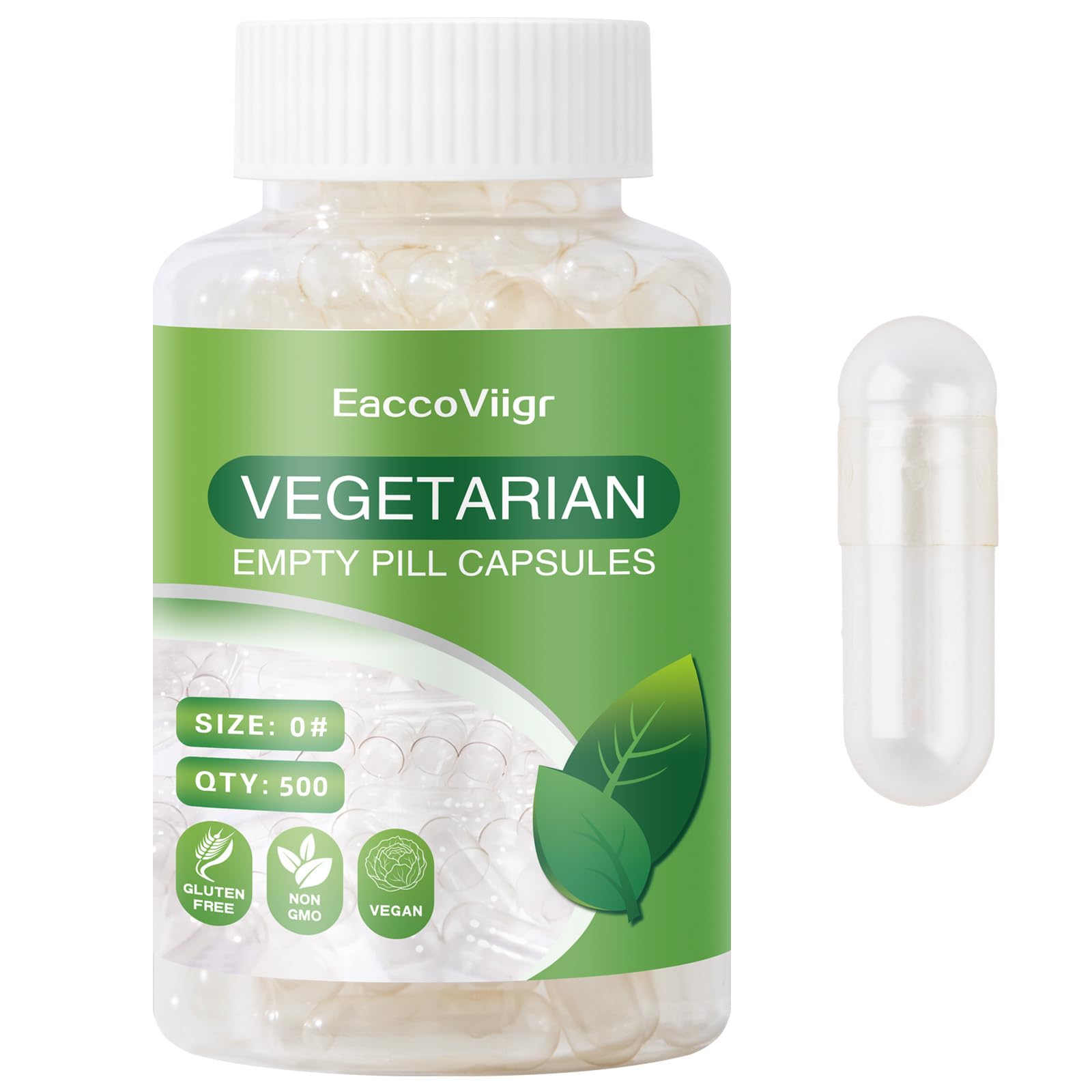 EaccoViigr Size 0 Empty Capsules - 500 Count Clear Empty Pill Capsules with Capsule Filling Kit, Fillable Vegan Vegetarian Capsule Empty for Vitamins, Easy for DIY Supplements EaccoViigr buy supplements canada
