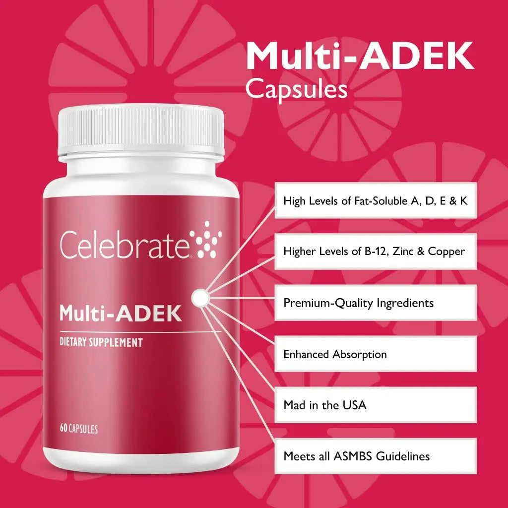 Celebrate Vitamins Multi ADEK, Iron Free – Daily Bariatric Multivitamin, High Level of Vitamins A, D, E, K & B12 Celebrate Bariatric Supplements buy supplements canada