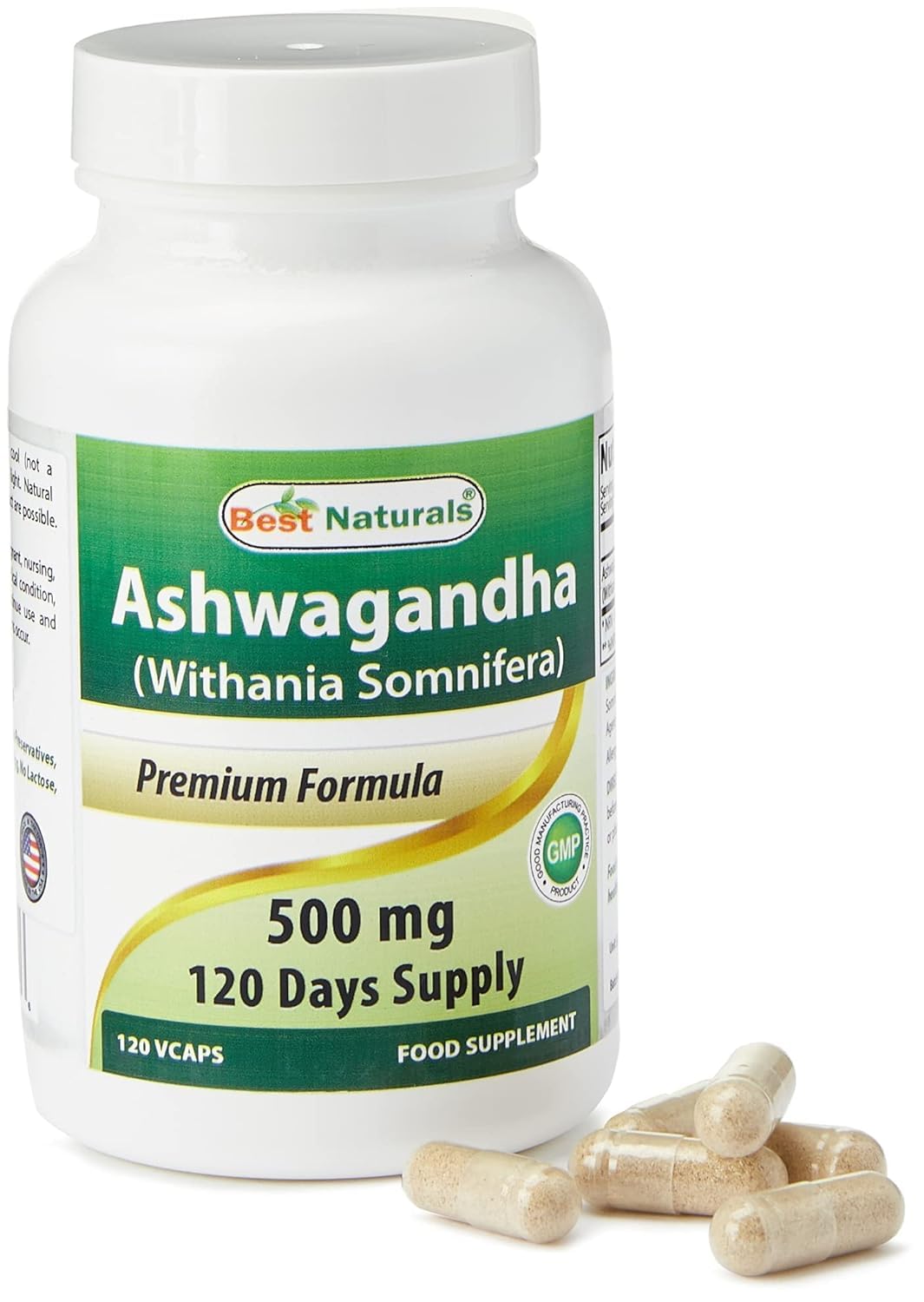 Best Naturals Ashwagandha Capsules for Relaxing Stress and Mood, 500 mg, 120 Count (Packaging may vary) Best Naturals buy supplements canada