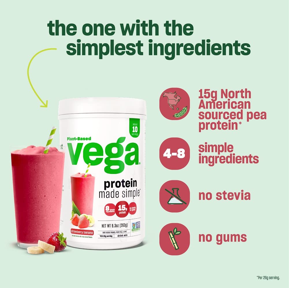 Vega Protein Made Simple, Caramel Toffee - Stevia Free Vegan Protein Powder, Plant Based Vega buy supplements canada