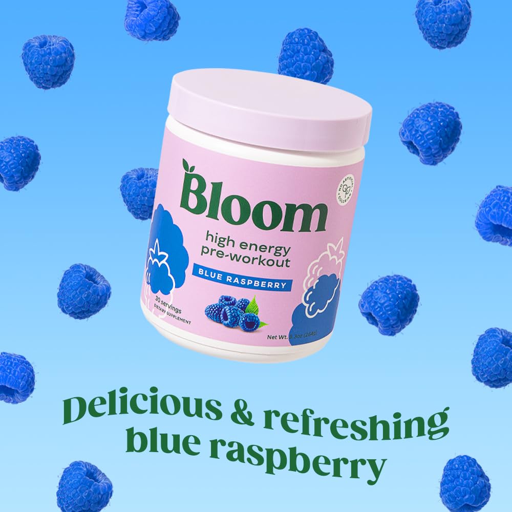 Bloom Nutrition High Energy Pre Workout Powder (Blue Raspberry) - Amino Energy Bloom Nutrition buy supplements canada