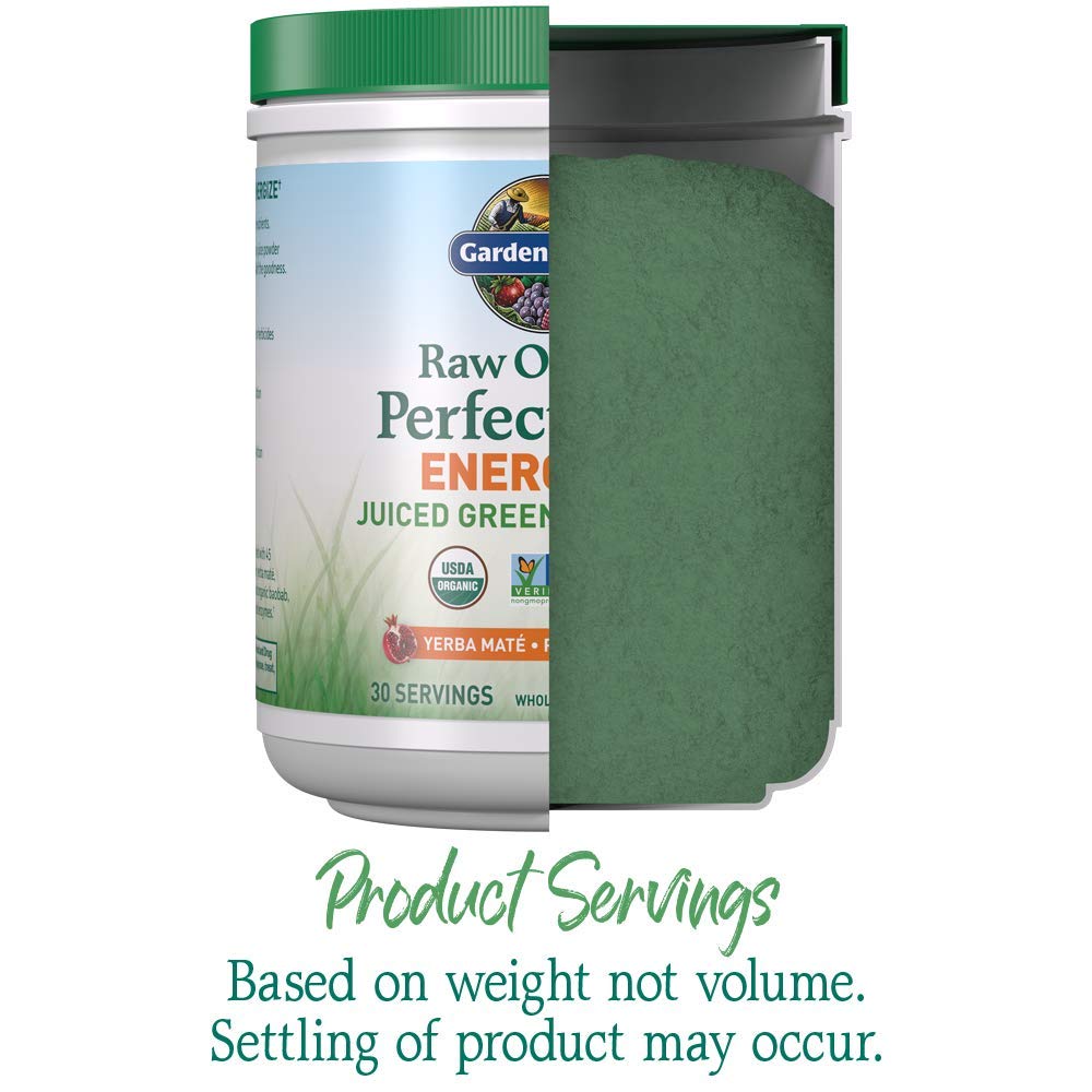 Garden of Life Raw Organic Perfect Food Energizer Juiced Green Superfood Powder - Yerba Mate Pomegranate, 30 Servings, Green Superfood Powder & Probiotics, Gluten Free Whole Food Greens Supplements Garden of Life buy supplements canada