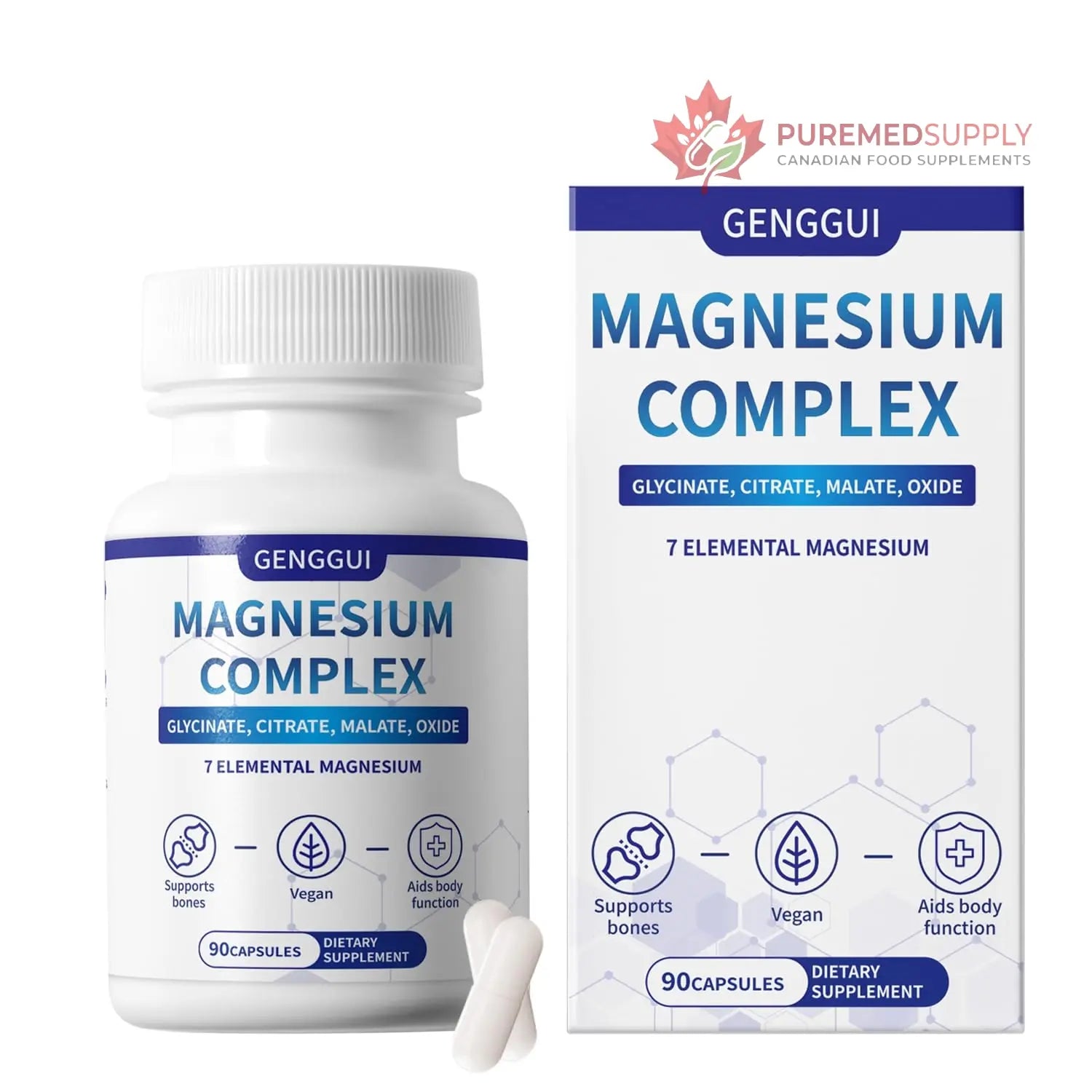 Magnesium Complex 1000mg with 8 Types - Glycinate, Citrate, Malate - Supports Muscle Relaxation, Bone Health, Energy Production & Sleep - High Absorption, Non-GMO, Vegan Capsules, 90 Count (001) ZYGCDZ buy supplements canada