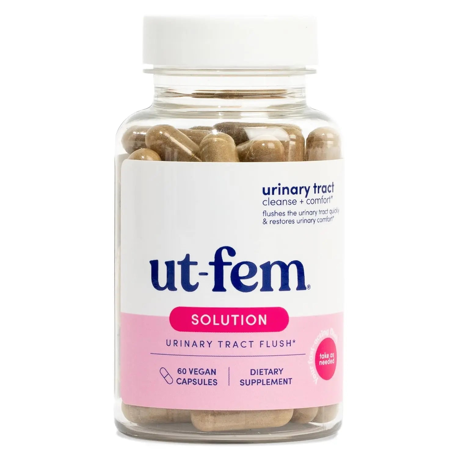 UT-Fem Solution - Fast-Acting Urinary Tract Flush for Women, Proactive UTI Support, Promotes Cleansing & Comfort, Clinical-Strength D-Mannose, Cranberry, and Natural Ingredients - 60 Vegan Capsules UT-Fem buy supplements canada