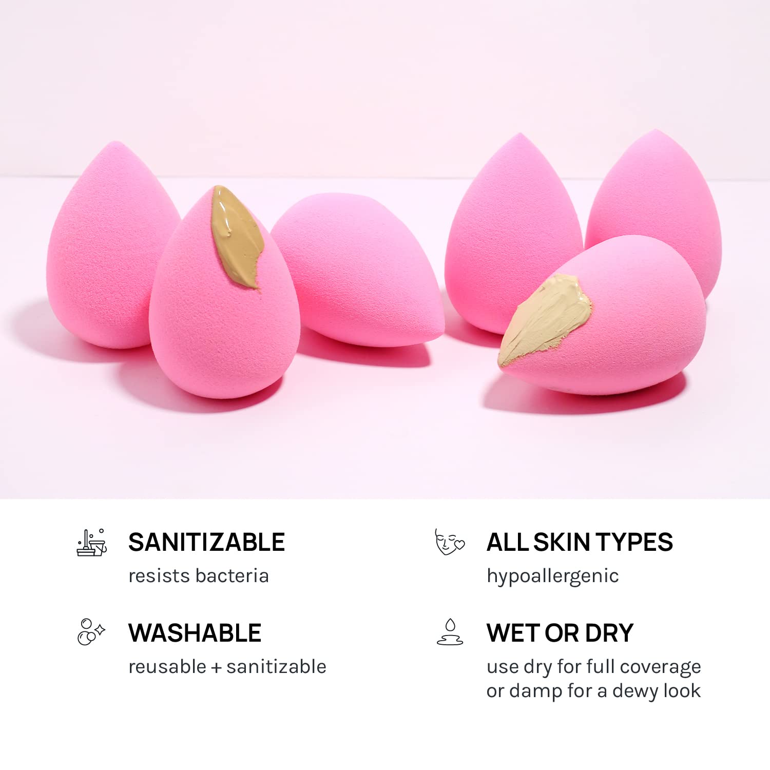 AOA Studio Collection makeup Sponge Set Latex Free and High-definition Set of 6 makeup Wonder blender For Powder Cream and Liquid, Super Soft Wonder Beauty Cosmetic AOA STUDIO buy supplements canada