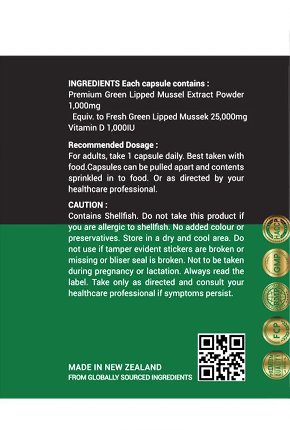 Natural NZ GLM (Green Lipped Mussel) Joint Max 25000 180 Capsuels (1) Natural NZ buy supplements canada