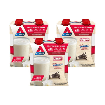 Atkins Vanilla Cream Meal Size Protein Shake, 23g Protein, Low Glycemic, 3g Carb Atkins buy supplements canada