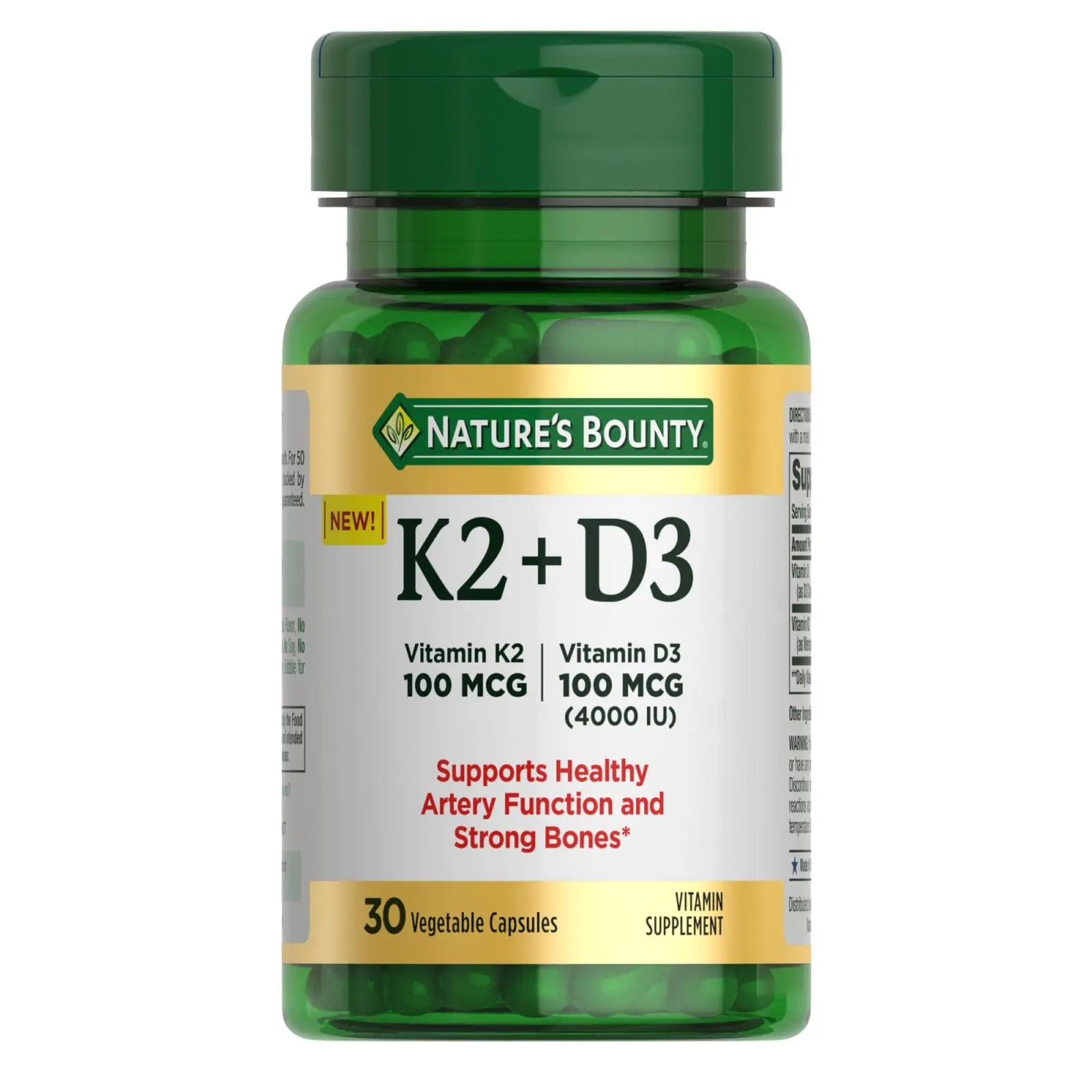 Nature’s Bounty Vitamin D3 K2 Supplement, 4000 IU Vitamin D3 plus 100 mcg of Vitamin K Supplements Nature's Bounty buy supplements canada