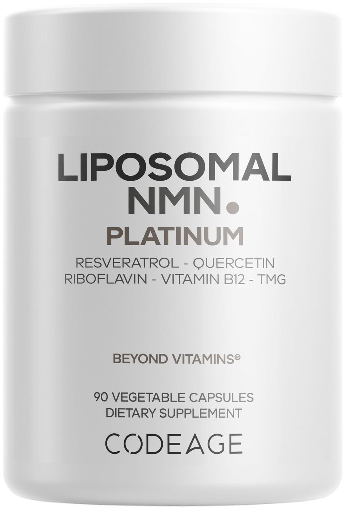 Codeage Liposomal NMN Platinum - 500 mg NMN Supplement, Nicotinamide Mononucleotide, NAD Precursor - Quercetin, Resveratrol, Betaine TMG, Vitamin B2 Riboflavin & Vitamin B12 - Non-GMO - 90 Capsules Codeage buy supplements canada