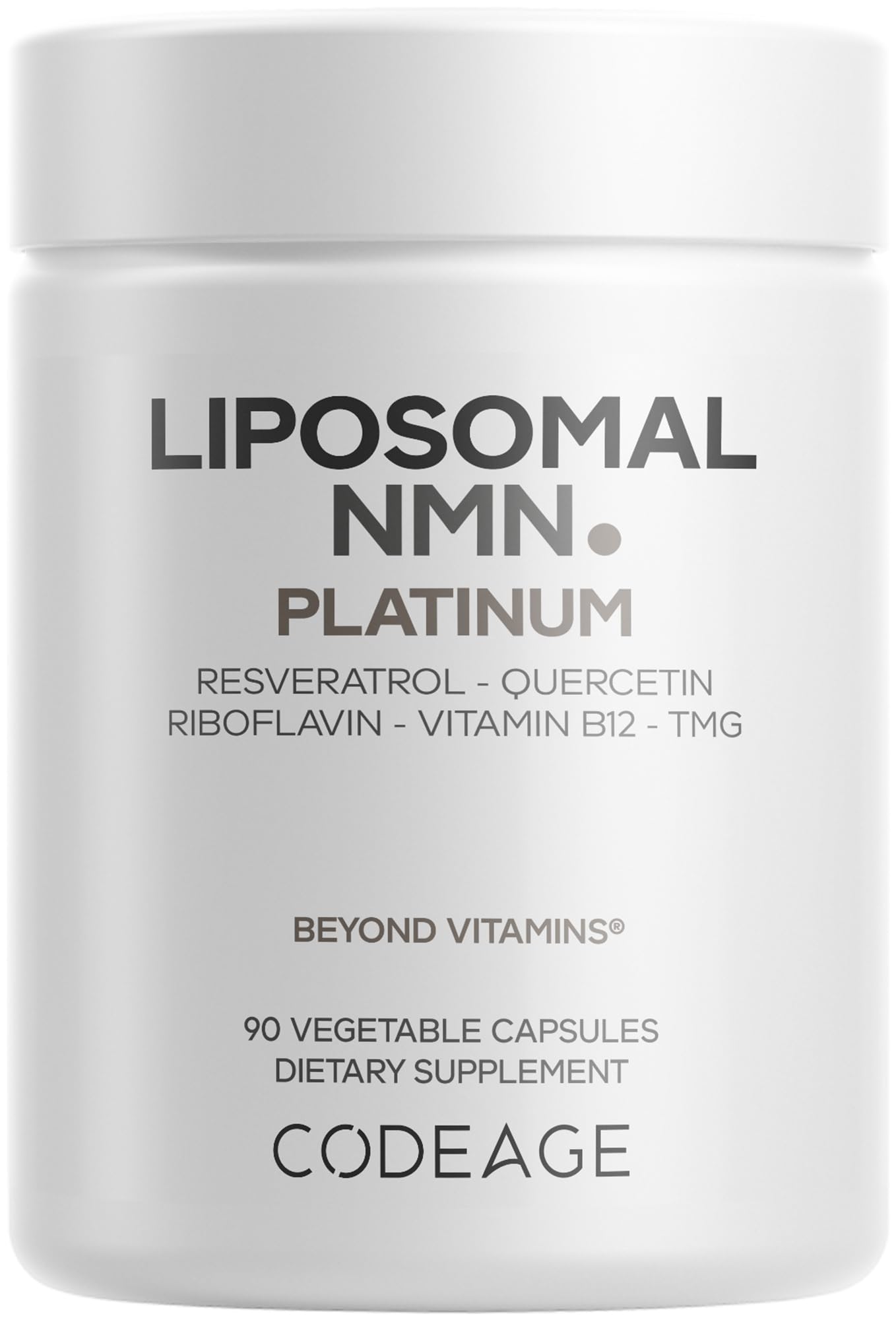Codeage Liposomal NMN Platinum - 500 mg NMN Supplement, Nicotinamide Mononucleotide, NAD Precursor - Quercetin, Resveratrol, Betaine TMG, Vitamin B2 Riboflavin & Vitamin B12 - Non-GMO - 90 Capsules Codeage buy supplements canada