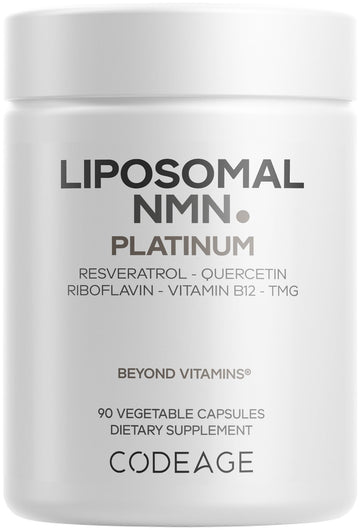 Codeage Liposomal NMN Platinum - 500 mg NMN Supplement, Nicotinamide Mononucleotide, NAD Precursor - Quercetin, Resveratrol, Betaine TMG, Vitamin B2 Riboflavin & Vitamin B12 - Non-GMO - 90 Capsules Codeage buy supplements canada