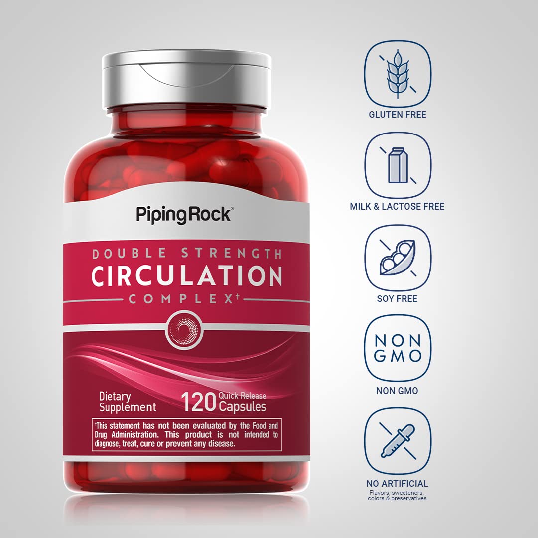 Piping Rock Circulation Supplement | 120 Capsules | Double Strength Complex | Non-GMO, Gluten Free Piping Rock buy supplements canada