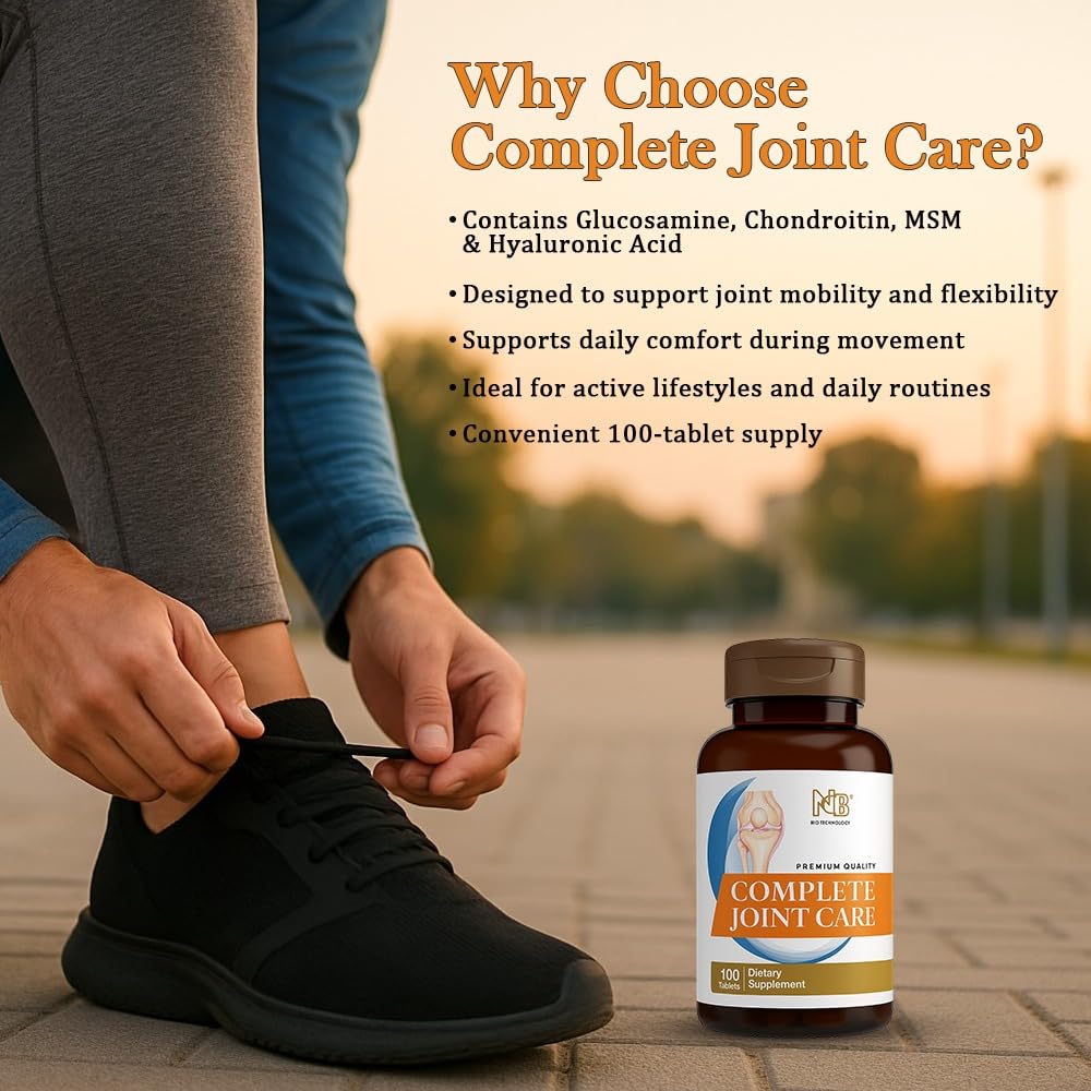 Glucosamine Chondroitin MSM Complete Joint Care Supplement | Glucosamine HCl, Chondroitin, MSM, Boswellia & Ginger | Supports Joint Mobility & Flexibility | 100 Tablets NCB NCB TECHNOLOGY buy supplements canada