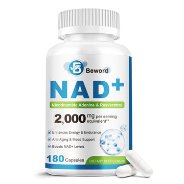 BEWORD Liposomal NAD 2000 Mg, 180 Capsules, 4-in-1 Formula with Liposomal NAD, Trans-Resveratrol, Non-GMO | Energy Support BEWORD buy supplements canada