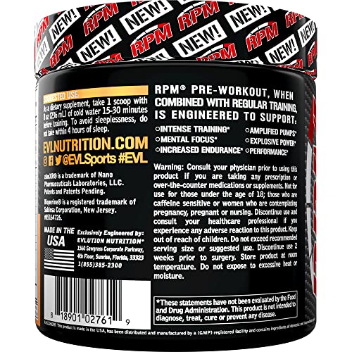 Pre Workout Powder for Energy and Focus - EVL RPM Energy Pre Workout Energy Drink Evlution buy supplements canada