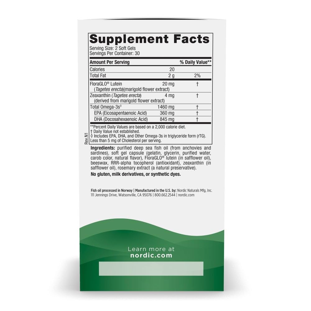 Nordic Naturals Vision Support, Lemon - 60 Soft Gels - with Zeaxanthin and FloraGLO Lutein, for Healthy Eyes and Vision - 30 Servings Nordic Naturals buy supplements canada