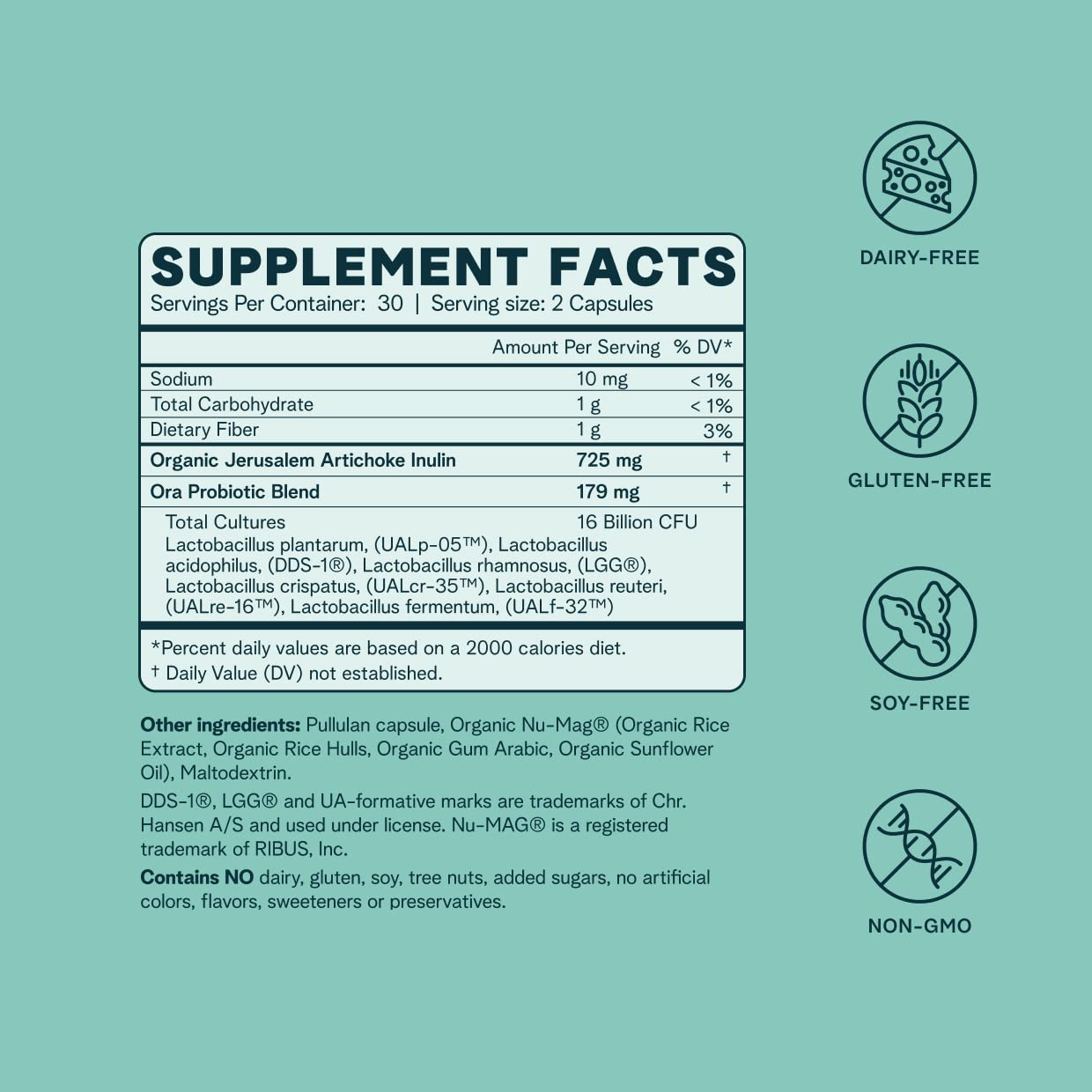 Ora Organic Prebiotics and Probiotics for Women - Lactobacillus for Vaginal and Urinary Tract Health, Contains 16 Billion CFU, 6 Strains - 1 Month Supply, 60 Vegan Probiotic Capsules Ora Organic buy supplements canada