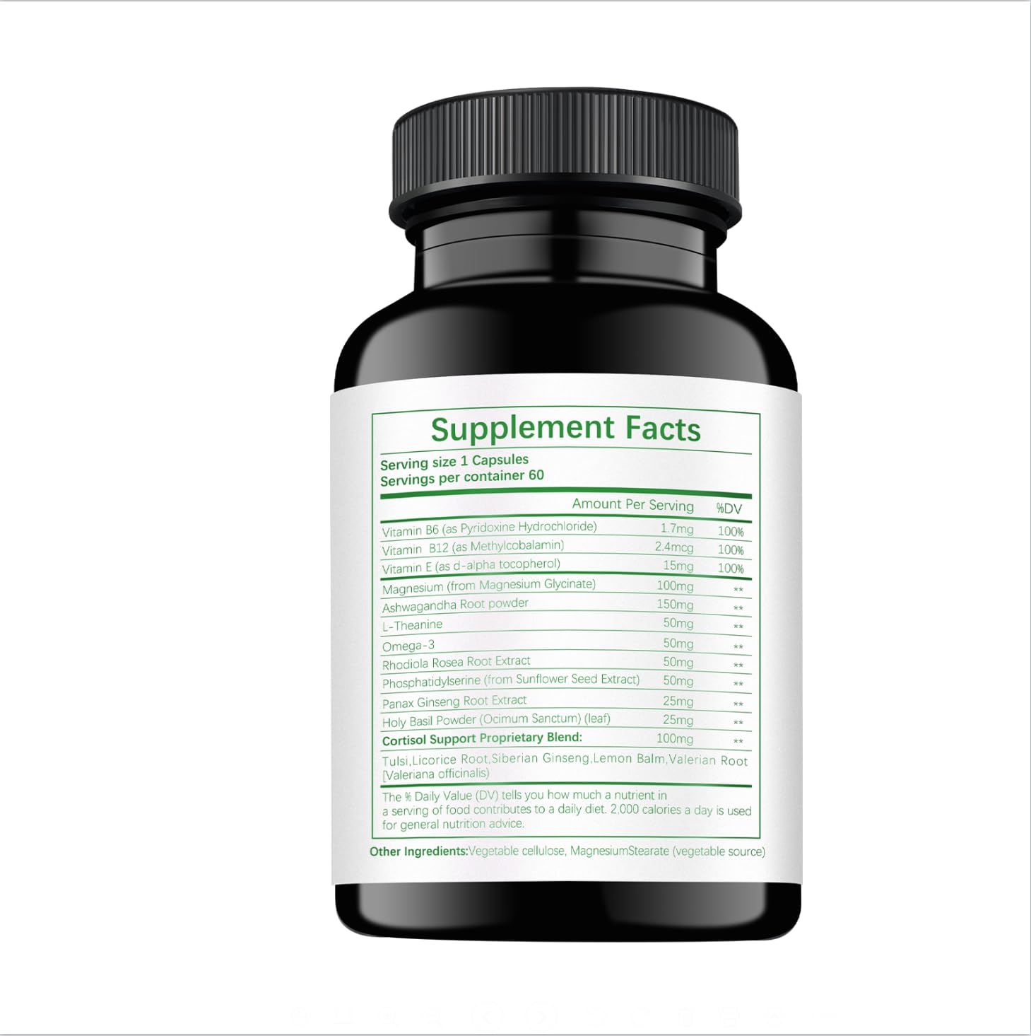 HABIZIYA Cortisol Manager Supplement for Women and Men Adrenal Support with Ashwagandha, Rhodiola Rosea, Holy Basil, Mood & Sleep Support - Non-GMO, Vegan Capsules (60 Count) HABIZIYA buy supplements canada