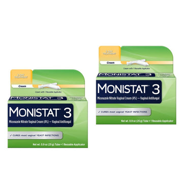 Monistat 3 Cream, 3-Day Treatment for Women: 1x Reusable Applicator & 1x 25g External Anti-Itch Cream Bundle (Pack of 2) Monistat buy supplements canada
