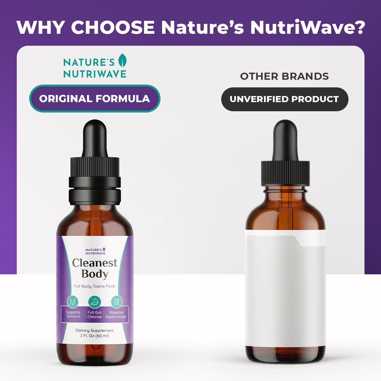 Nature’s NutriWave Cleanest Body – Natural Detox Liquid Supplement with Fennel Seed, Marshmallow Root & Peppermint Oil – Non-GMO, Made in USA, 2 fl. oz.(60ml), 1 Month Supply Nature’s NutriWave buy supplements canada