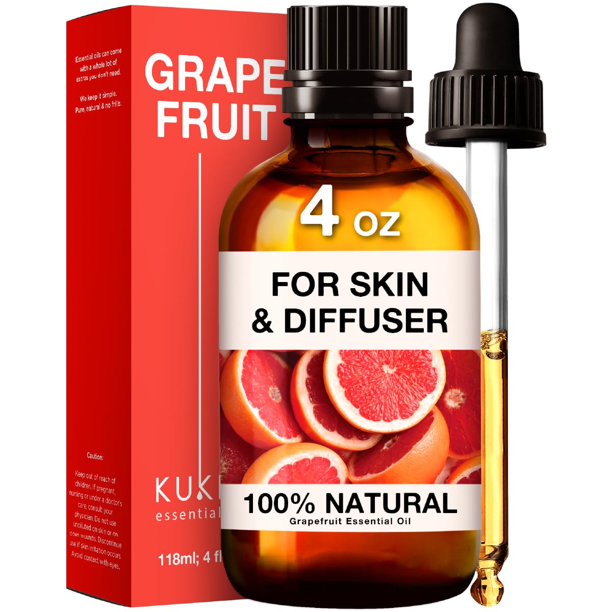 Kukka Grapefruit Essential Oil for Diffuser - 100% Natural Grapefruit Essential Oil for Skin KUKKA essential oils buy supplements canada