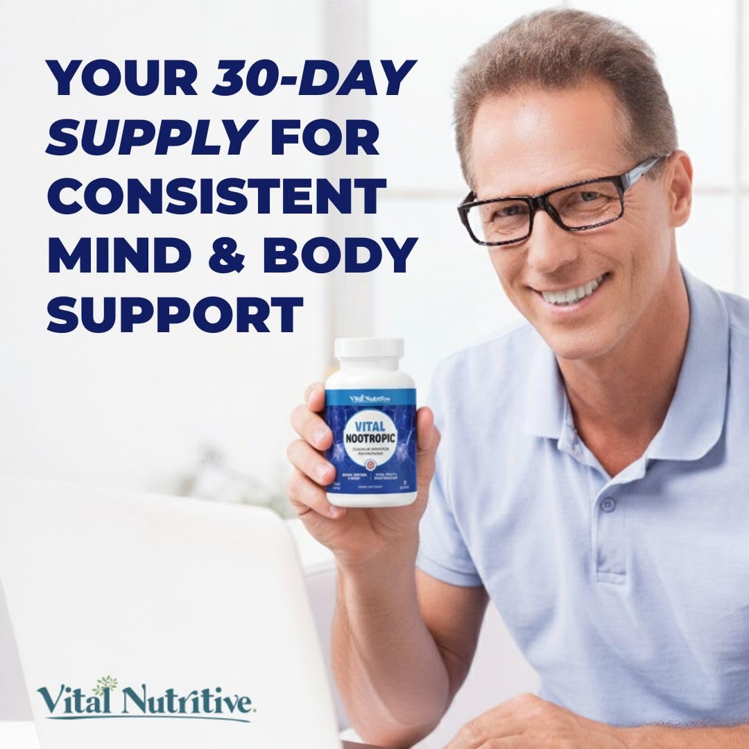 Vital Nootropic 12-in-1 Brain Supplement for Memory, Focus & Energy Support – L-Tyrosine, Bacopa, Rhodiola, Caffeine, B Vitamins – Cognitive Balance Capsules for Men & Women-30 Days Supply VITAL NUTRITIVE buy supplements canada
