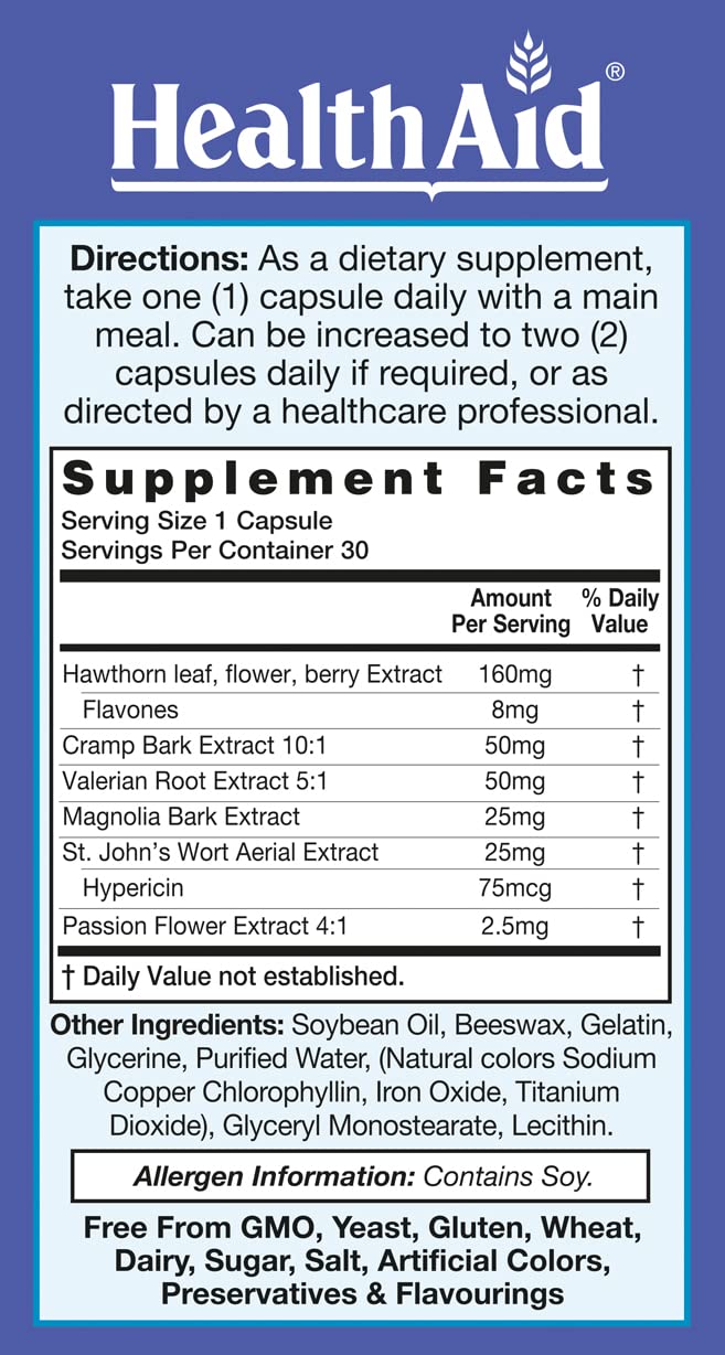 RelaxEase, Herbal Blend to Support Harmony and Tranquility, Once Daily, 30 ct, Helps Promote Health and Relaxation HealthAid buy supplements canada