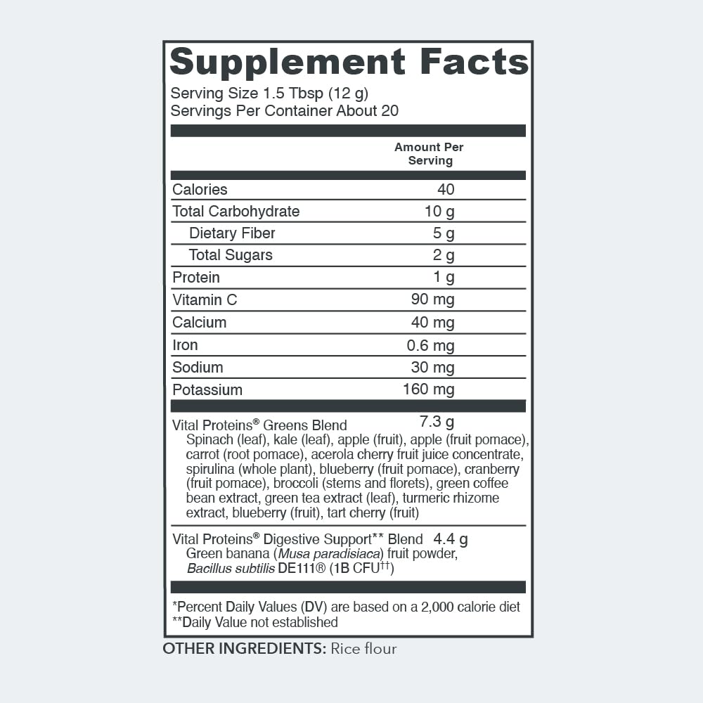 Vital Proteins Unflavored Daily Greens, 8.6 OZ Vital Proteins buy supplements canada