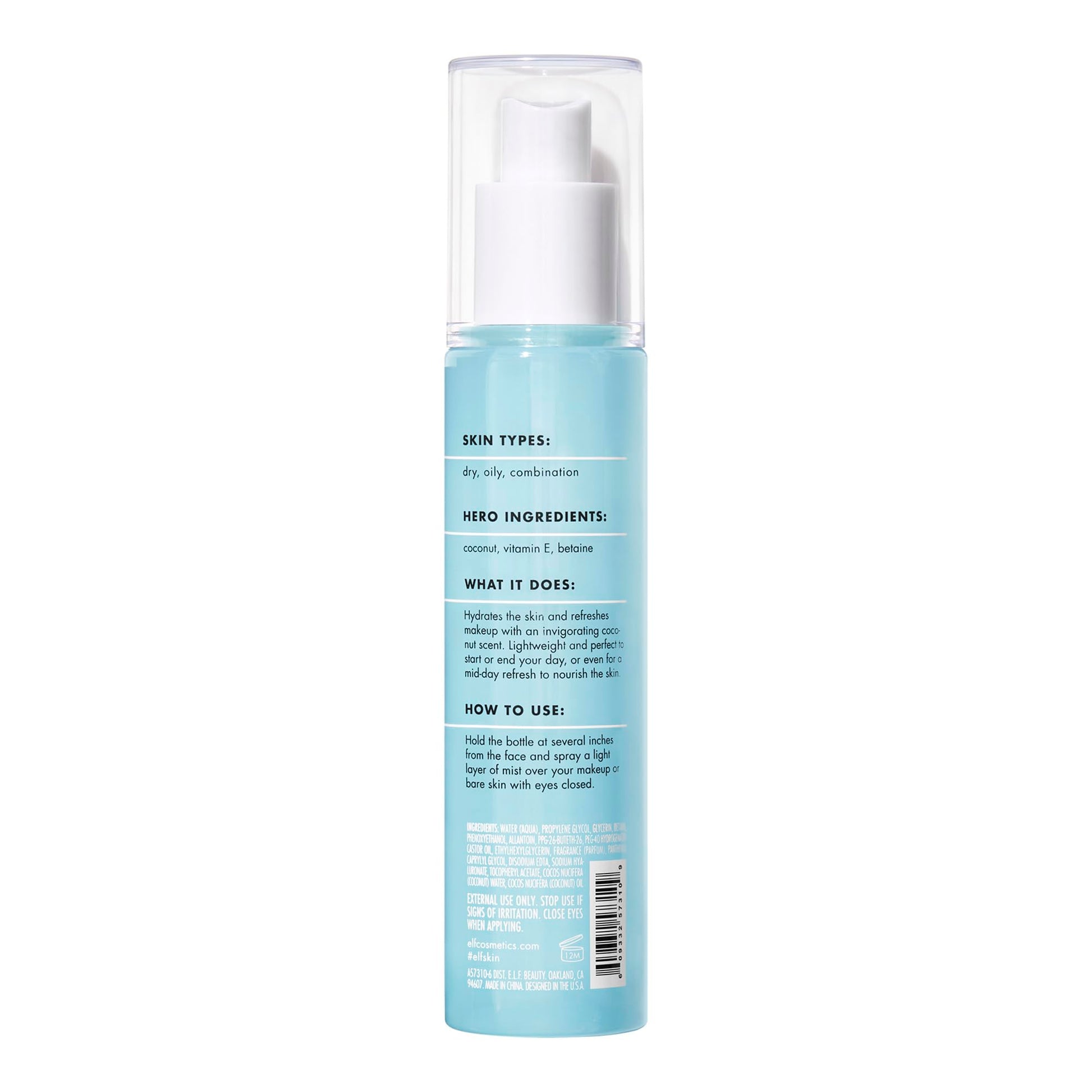 e.l.f. SKIN Holy Hydration! Hydrating Coconut Mist, Refreshes, Soothes & Invigorates Skin, Tropical Scent, 2.7 Fl Oz (Pack of 1) e.l.f. buy supplements canada