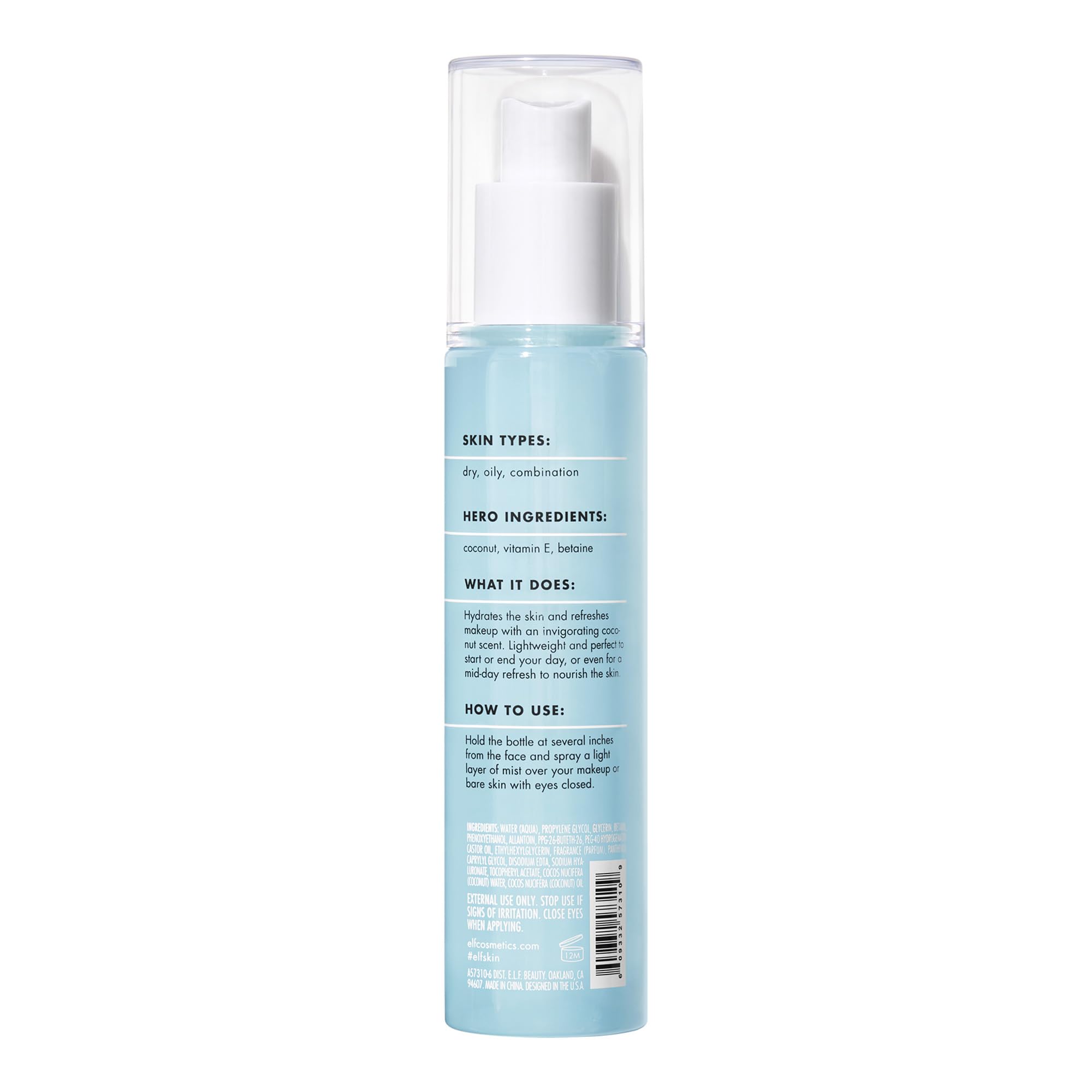 e.l.f. SKIN Holy Hydration! Hydrating Coconut Mist, Refreshes, Soothes & Invigorates Skin, Tropical Scent, 2.7 Fl Oz (Pack of 1) e.l.f. buy supplements canada