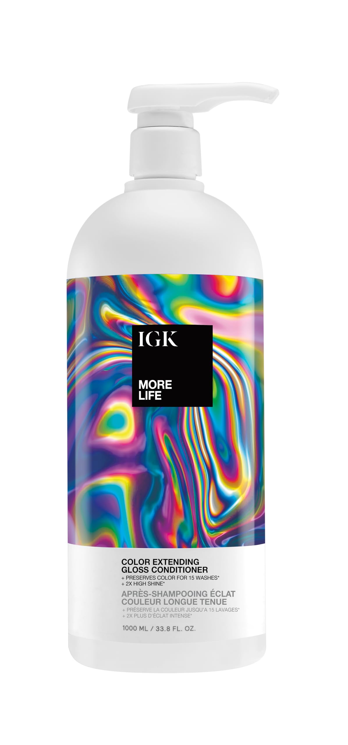 IGK MORE LIFE Color Extending Conditioner | Extends Color While Boosting Gloss and Softness | Helps Protect Color-Treated Hair from Fade | 33.8 Oz IGK buy supplements canada