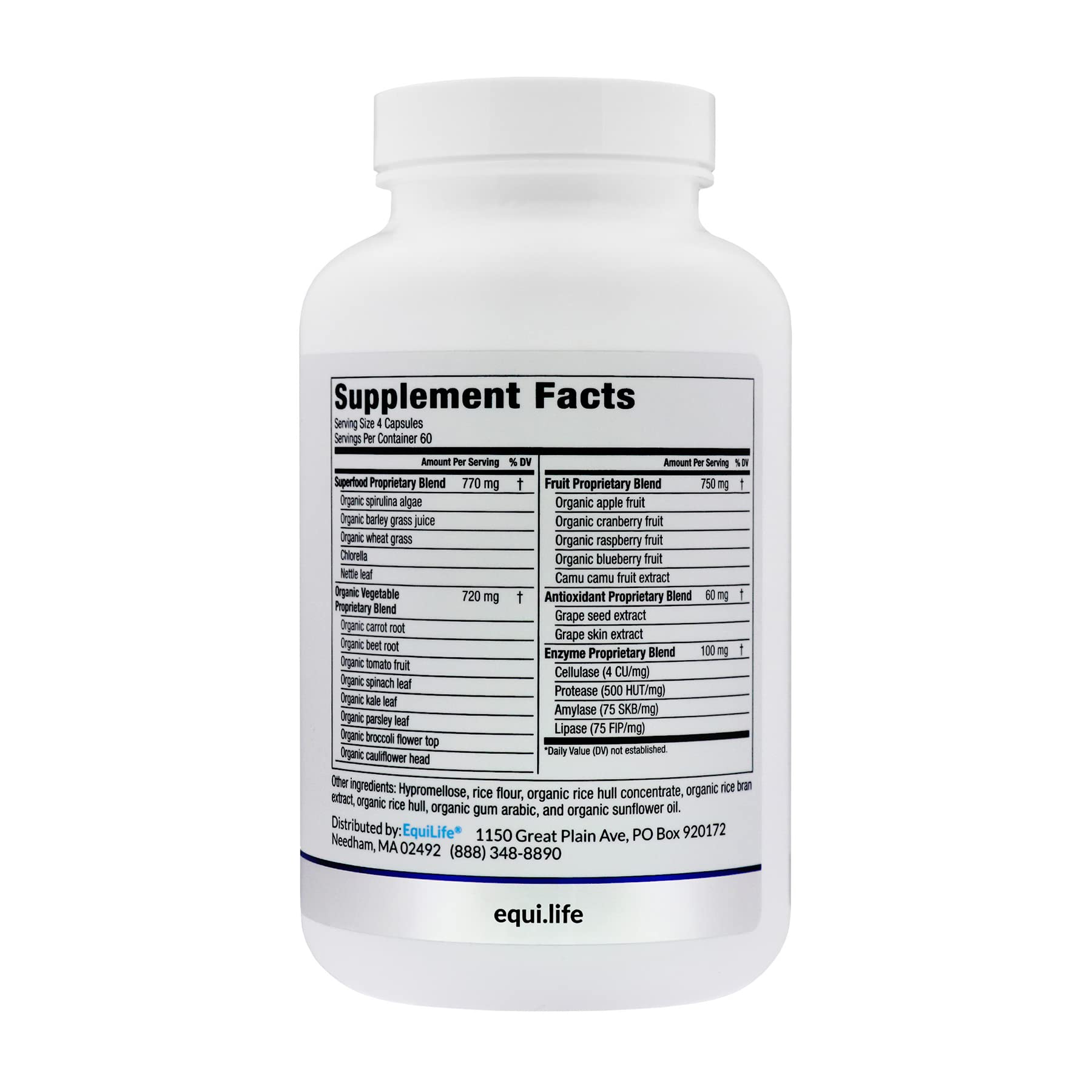 Equilife Daily Fruit & Vegetable Blend, Superfood Antioxidant Supplement Capsules, Nutrient Dense with Vitamin C, Fiber, and 9 Essential Amino Acids, Supports Energy, Vegan 240 Capsules Equilife buy supplements canada