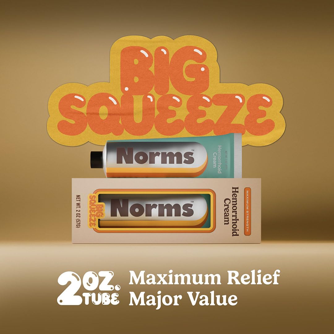 Norms Hemorrhoid Treatment Cream, Max Strength 5% Lidocaine, Rapid Relief for Hemorrhoidal Pain, Swelling, Itching, with Phenylephrine HCL, Aloe & Glycerin – Big Squeeze 2oz Tube Norms buy supplements canada