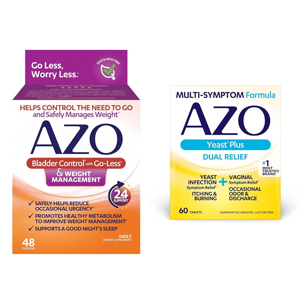 AZO Bladder Control with Go-Less® & Weight Management Dietary Supplement & Yeast Plus Dual Relief AZO buy supplements canada