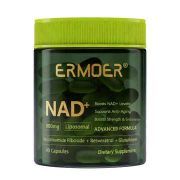 ERMOER NAD Liposomal Nicotinamide Riboside with Resveratrol & Quercetin 900mg, NAD Resveratrol Supplement for Anti Aging, Energy, Antioxidant, Focus (90 Count) ERMOER buy supplements canada