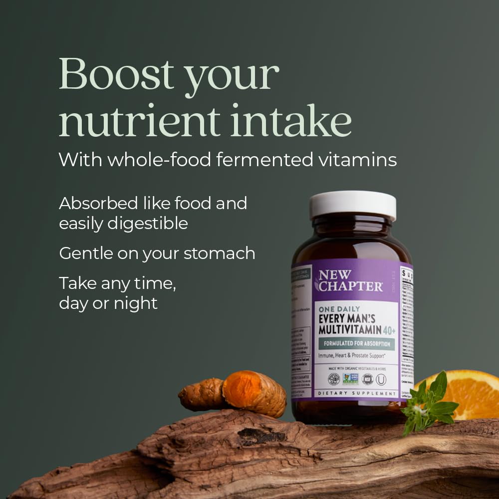 New Chapter Men’s Multivitamin 40+, Extra B6 & B12, D3, Vitamin C & Zinc, Immune, Heart, Cellular Energy, and Brain Health New Chapter buy supplements canada